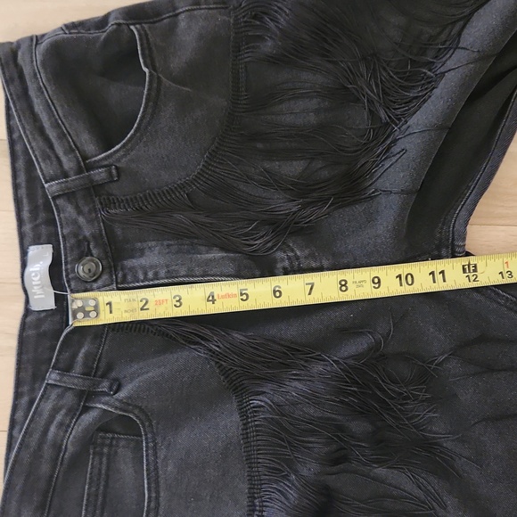 NWT Blue B Fringe Womens High Rise Straight Leg Black Denim Jeans Pants Size L - Picture 12 of 14